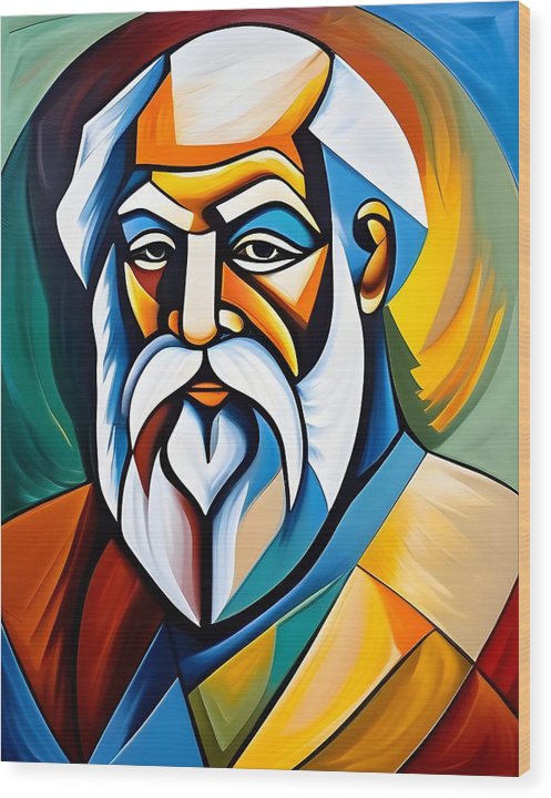 Socrates, Wood Print, Abstract Portrait, Oil On Canvas, Socrates Portrait, Portrait of Socrates, Greek Philosopher Art, Wall Décor, Wall Art