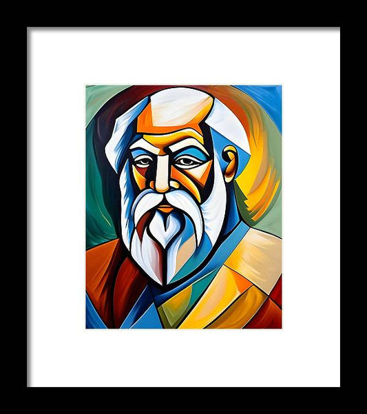 Socrates, Framed Print, Abstract Portrait, Oil On Canvas, Socrates Portrait, Portrait of Socrates, Greek Philosopher Art, Wall Décor, Wall Art