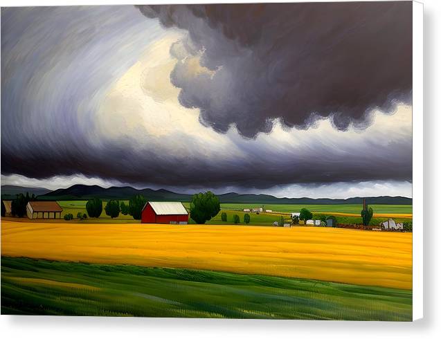 Storm Over Dutton, Canvas Print, Oil On Canvas, Impressionistic Landscape, Landscape Art, Montana Artwork, Montana Landscape, Wall Décor, Wall Art