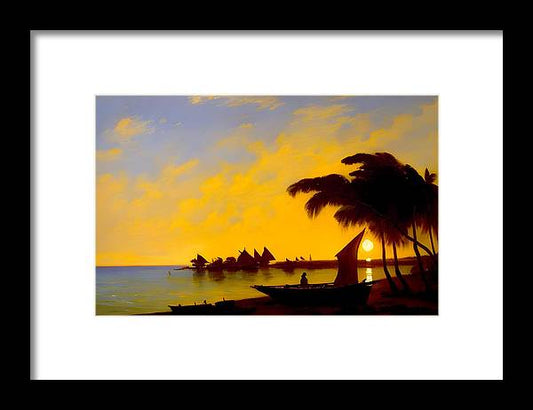 Sunrise in Zanzibar, Framed Print, Oil on Canvas, Impressionistic Landscape Painting, Tanzania Landscape, Impressionistic Tanzania, Wall Art