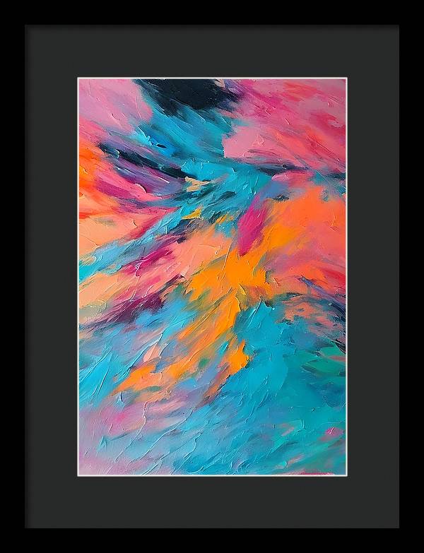 The Lake, Framed Print, Oil on Canvas, Abstract Painting, Multicolor Art, Wall Décor, Wall Art, Artwork, Art Piece, Abstract Art