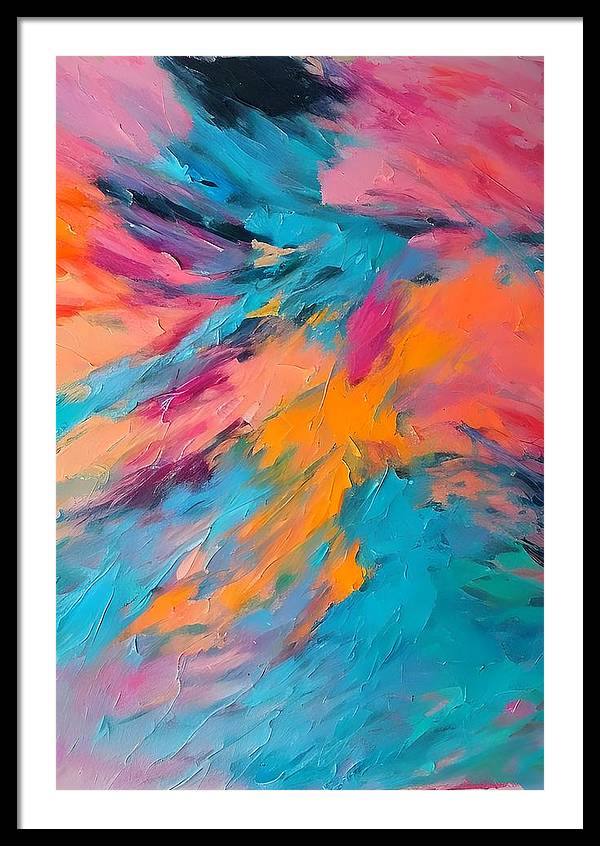 The Lake, Framed Print, Oil on Canvas, Abstract Painting, Multicolor Art, Wall Décor, Wall Art, Artwork, Art Piece, Abstract Art