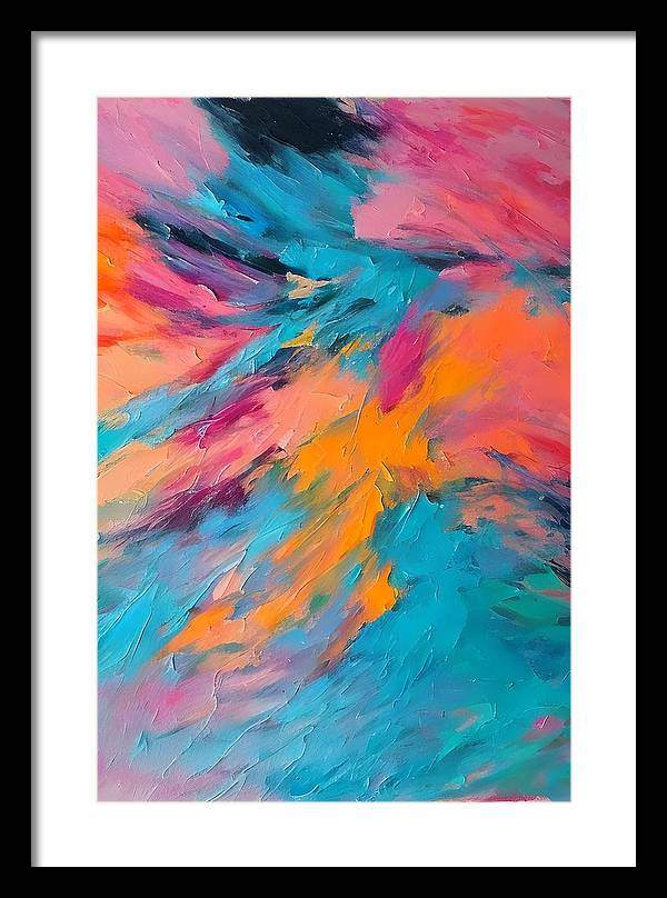 The Lake, Framed Print, Oil on Canvas, Abstract Painting, Multicolor Art, Wall Décor, Wall Art, Artwork, Art Piece, Abstract Art