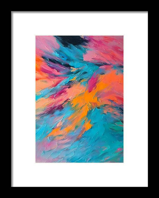 The Lake, Framed Print, Oil on Canvas, Abstract Painting, Multicolor Art, Wall Décor, Wall Art, Artwork, Art Piece, Abstract Art