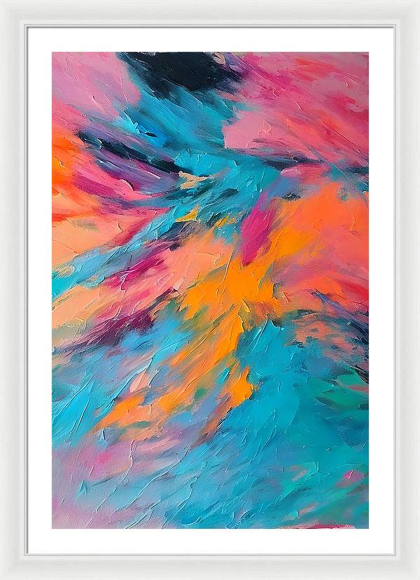 The Lake, Framed Print, Oil on Canvas, Abstract Painting, Multicolor Art, Wall Décor, Wall Art, Artwork, Art Piece, Abstract Art