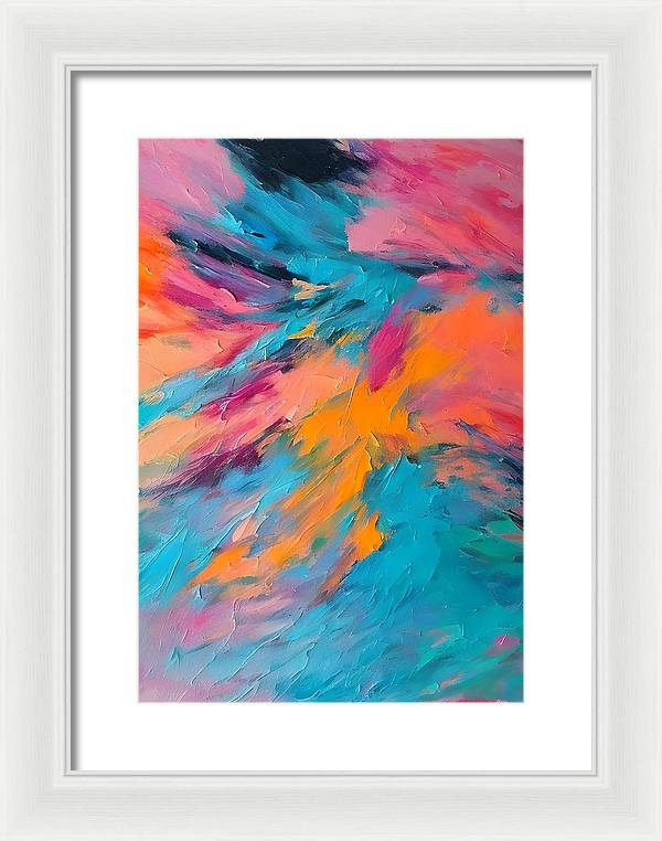 The Lake, Framed Print, Oil on Canvas, Abstract Painting, Multicolor Art, Wall Décor, Wall Art, Artwork, Art Piece, Abstract Art