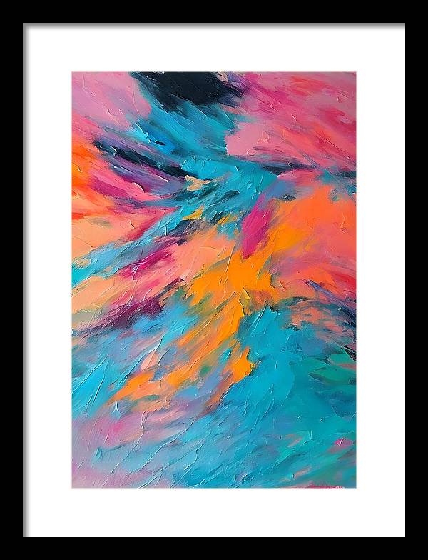 The Lake, Framed Print, Oil on Canvas, Abstract Painting, Multicolor Art, Wall Décor, Wall Art, Artwork, Art Piece, Abstract Art