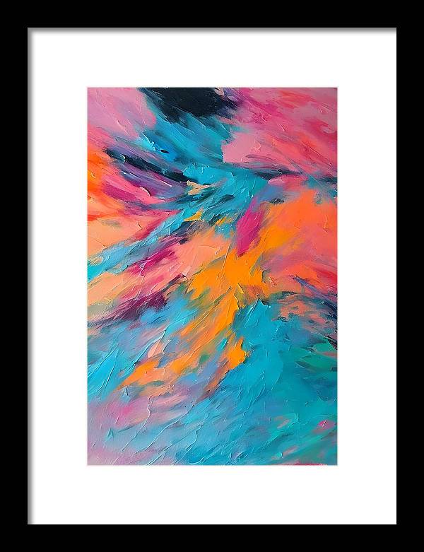 The Lake, Framed Print, Oil on Canvas, Abstract Painting, Multicolor Art, Wall Décor, Wall Art, Artwork, Art Piece, Abstract Art