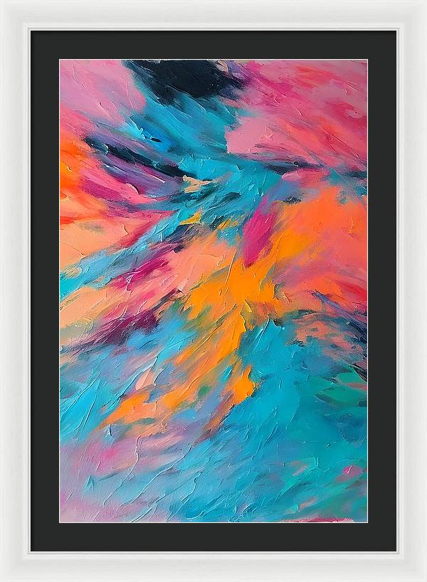 The Lake, Framed Print, Oil on Canvas, Abstract Painting, Multicolor Art, Wall Décor, Wall Art, Artwork, Art Piece, Abstract Art