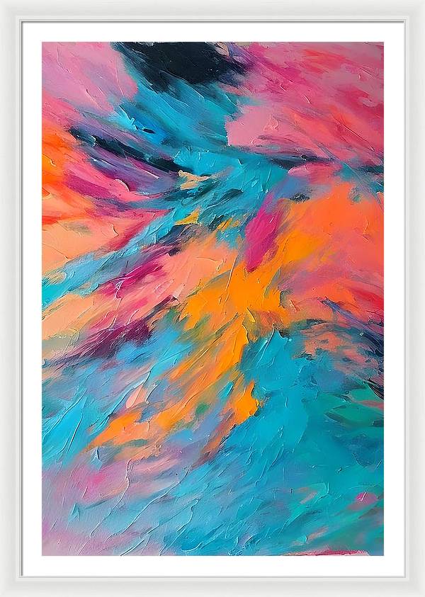 The Lake, Framed Print, Oil on Canvas, Abstract Painting, Multicolor Art, Wall Décor, Wall Art, Artwork, Art Piece, Abstract Art