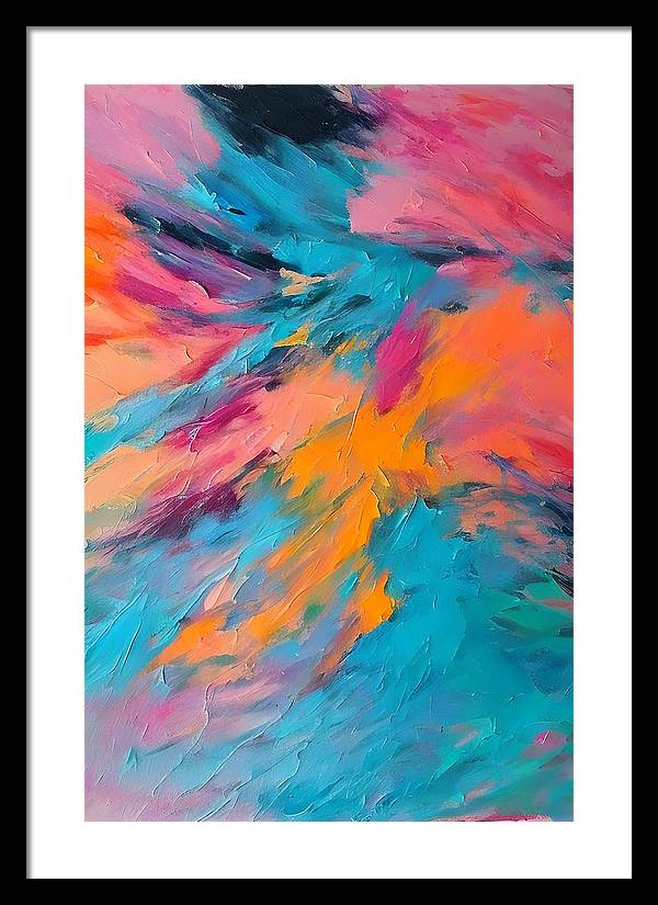 The Lake, Framed Print, Oil on Canvas, Abstract Painting, Multicolor Art, Wall Décor, Wall Art, Artwork, Art Piece, Abstract Art