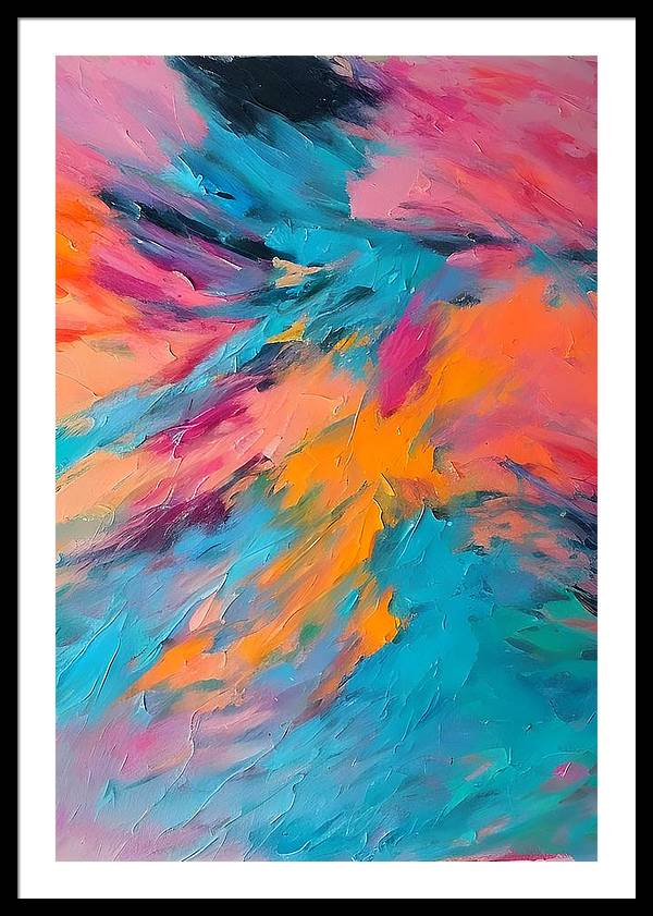 The Lake, Framed Print, Oil on Canvas, Abstract Painting, Multicolor Art, Wall Décor, Wall Art, Artwork, Art Piece, Abstract Art