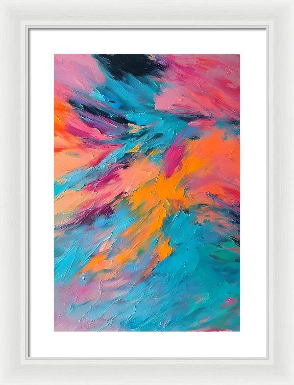 The Lake, Framed Print, Oil on Canvas, Abstract Painting, Multicolor Art, Wall Décor, Wall Art, Artwork, Art Piece, Abstract Art