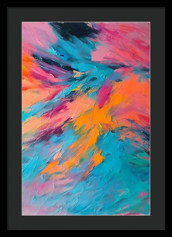 The Lake, Framed Print, Oil on Canvas, Abstract Painting, Multicolor Art, Wall Décor, Wall Art, Artwork, Art Piece, Abstract Art