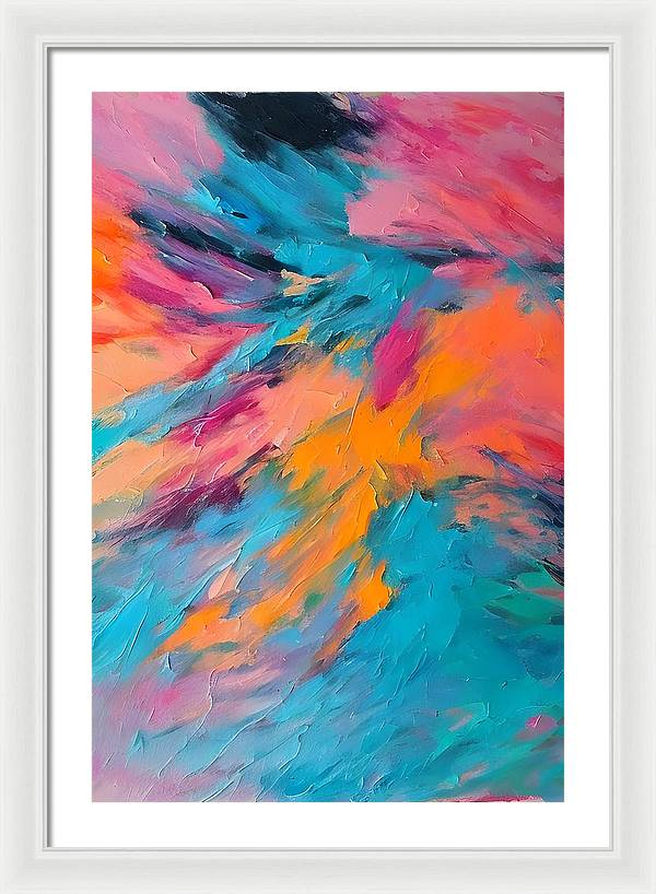 The Lake, Framed Print, Oil on Canvas, Abstract Painting, Multicolor Art, Wall Décor, Wall Art, Artwork, Art Piece, Abstract Art