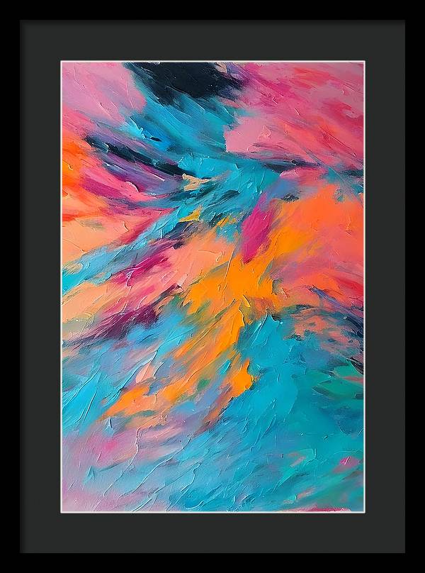 The Lake, Framed Print, Oil on Canvas, Abstract Painting, Multicolor Art, Wall Décor, Wall Art, Artwork, Art Piece, Abstract Art