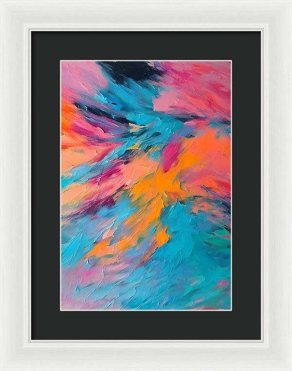 The Lake, Framed Print, Oil on Canvas, Abstract Painting, Multicolor Art, Wall Décor, Wall Art, Artwork, Art Piece, Abstract Art