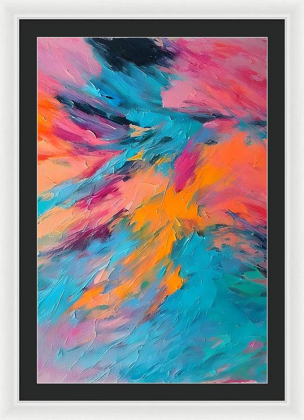 The Lake, Framed Print, Oil on Canvas, Abstract Painting, Multicolor Art, Wall Décor, Wall Art, Artwork, Art Piece, Abstract Art