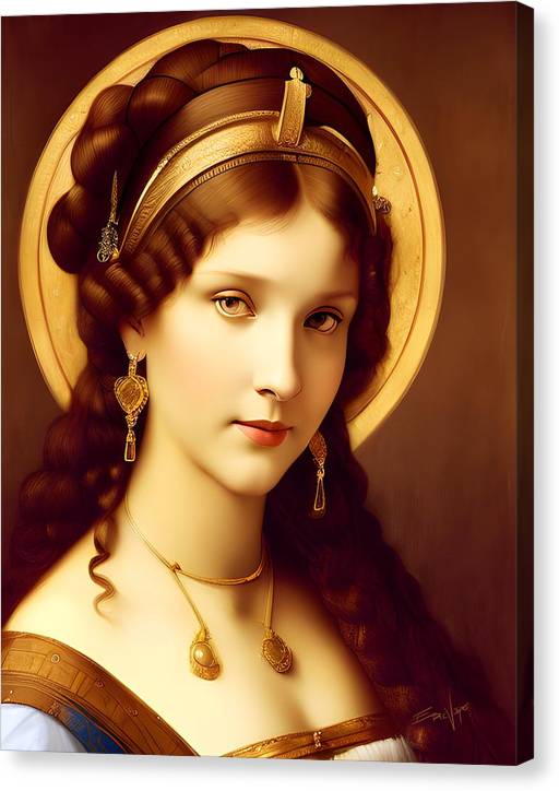 The Light, Renaissance Portrait, Oil on Canvas Portrait, Portrait of Italian Woman, Canvas Print, Wall Décor, Wall Art, Artwork, Art Piece