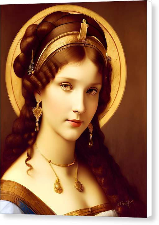 The Light, Renaissance Portrait, Oil on Canvas Portrait, Portrait of Italian Woman, Canvas Print, Wall Décor, Wall Art, Artwork, Art Piece