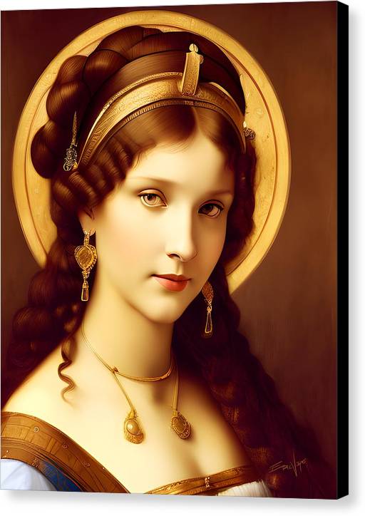 The Light, Renaissance Portrait, Oil on Canvas Portrait, Portrait of Italian Woman, Canvas Print, Wall Décor, Wall Art, Artwork, Art Piece