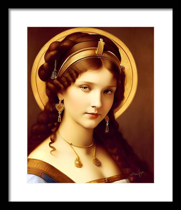 The Light, Renaissance Portrait, Oil on Canvas Portrait, Portrait of Italian Woman, Framed Print, Wall Décor, Wall Art, Artwork, Art Piece