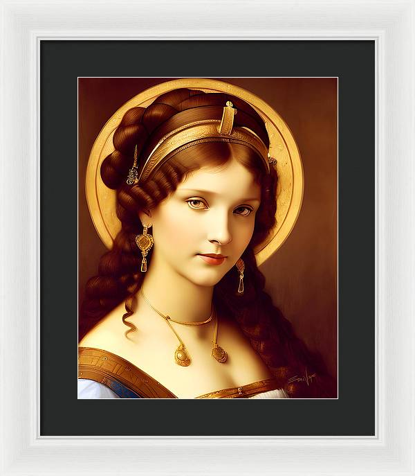 The Light, Renaissance Portrait, Oil on Canvas Portrait, Portrait of Italian Woman, Framed Print, Wall Décor, Wall Art, Artwork, Art Piece