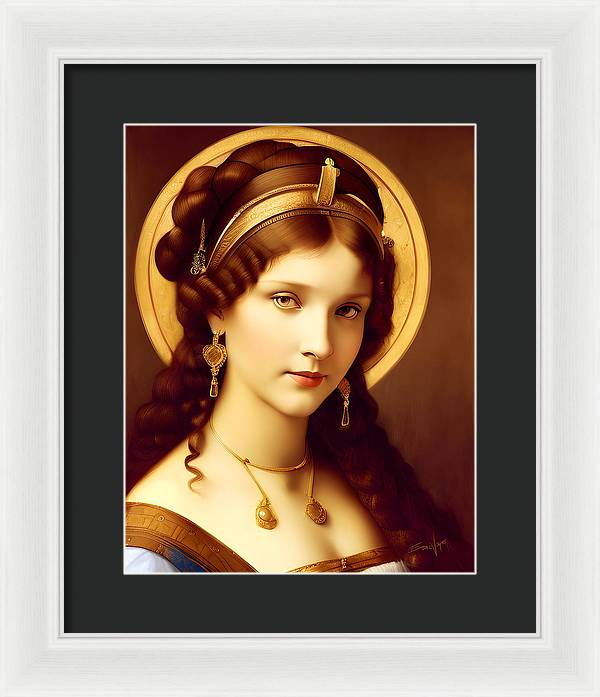 The Light, Renaissance Portrait, Oil on Canvas Portrait, Portrait of Italian Woman, Framed Print, Wall Décor, Wall Art, Artwork, Art Piece