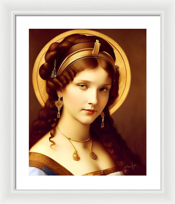 The Light, Renaissance Portrait, Oil on Canvas Portrait, Portrait of Italian Woman, Framed Print, Wall Décor, Wall Art, Artwork, Art Piece