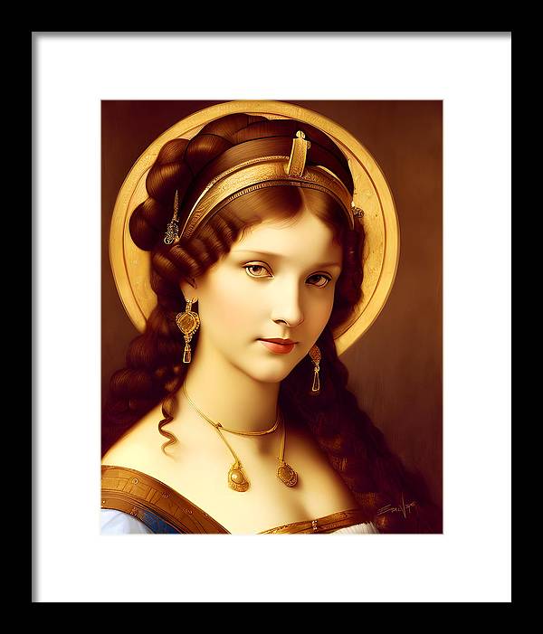 The Light, Renaissance Portrait, Oil on Canvas Portrait, Portrait of Italian Woman, Framed Print, Wall Décor, Wall Art, Artwork, Art Piece