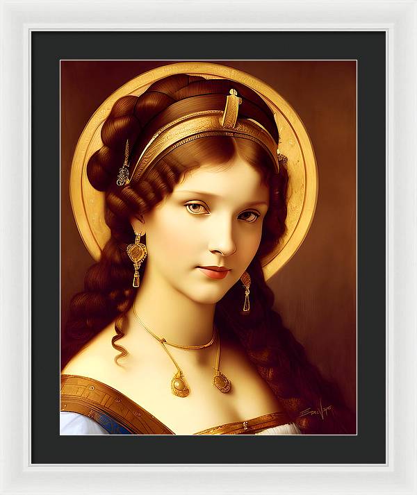 The Light, Renaissance Portrait, Oil on Canvas Portrait, Portrait of Italian Woman, Framed Print, Wall Décor, Wall Art, Artwork, Art Piece