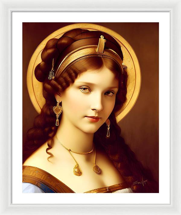 The Light, Renaissance Portrait, Oil on Canvas Portrait, Portrait of Italian Woman, Framed Print, Wall Décor, Wall Art, Artwork, Art Piece