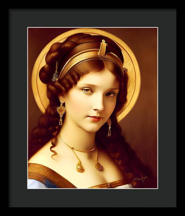 The Light, Renaissance Portrait, Oil on Canvas Portrait, Portrait of Italian Woman, Framed Print, Wall Décor, Wall Art, Artwork, Art Piece