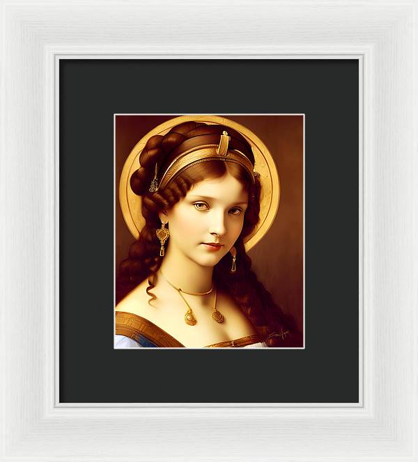 The Light, Renaissance Portrait, Oil on Canvas Portrait, Portrait of Italian Woman, Framed Print, Wall Décor, Wall Art, Artwork, Art Piece