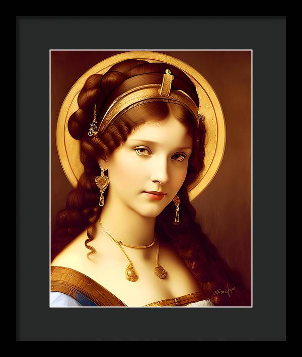 The Light, Renaissance Portrait, Oil on Canvas Portrait, Portrait of Italian Woman, Framed Print, Wall Décor, Wall Art, Artwork, Art Piece