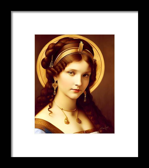 The Light, Renaissance Portrait, Oil on Canvas Portrait, Portrait of Italian Woman, Framed Print, Wall Décor, Wall Art, Artwork, Art Piece