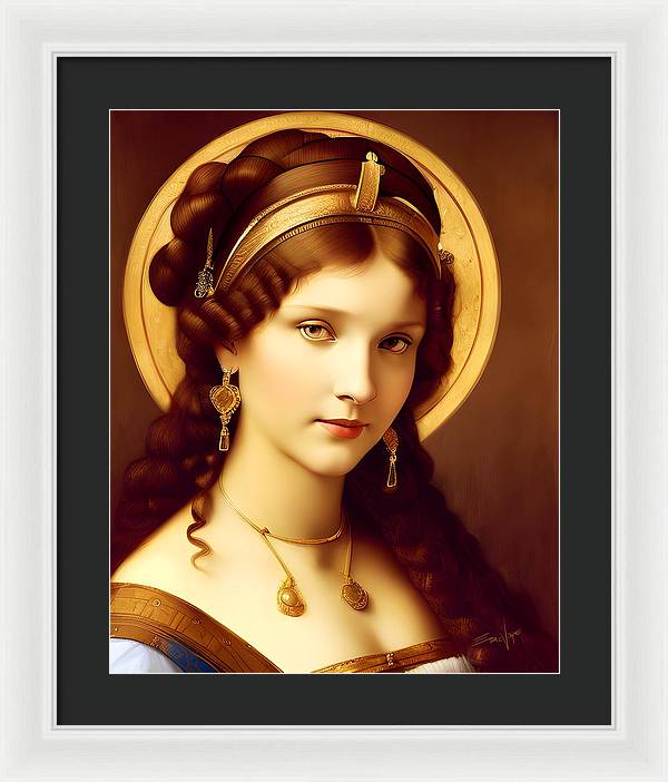 The Light, Renaissance Portrait, Oil on Canvas Portrait, Portrait of Italian Woman, Framed Print, Wall Décor, Wall Art, Artwork, Art Piece