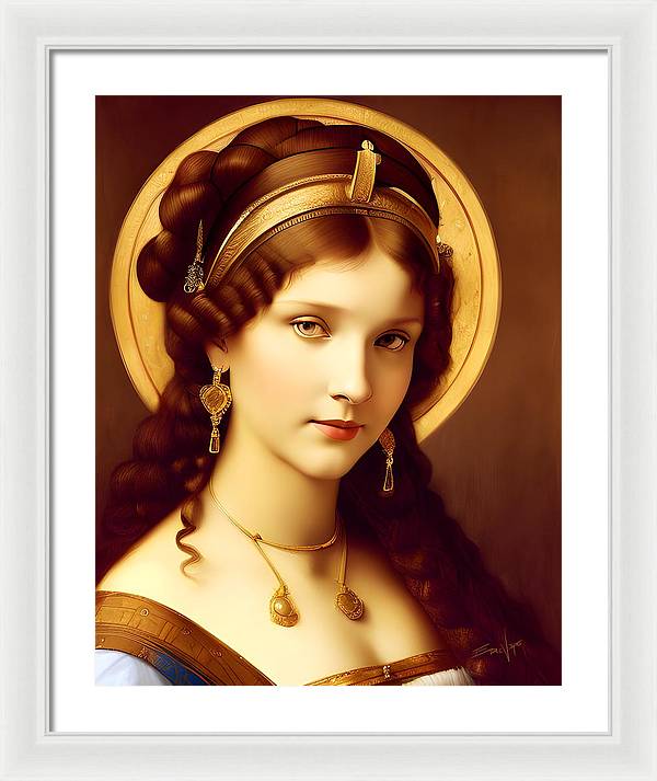 The Light, Renaissance Portrait, Oil on Canvas Portrait, Portrait of Italian Woman, Framed Print, Wall Décor, Wall Art, Artwork, Art Piece