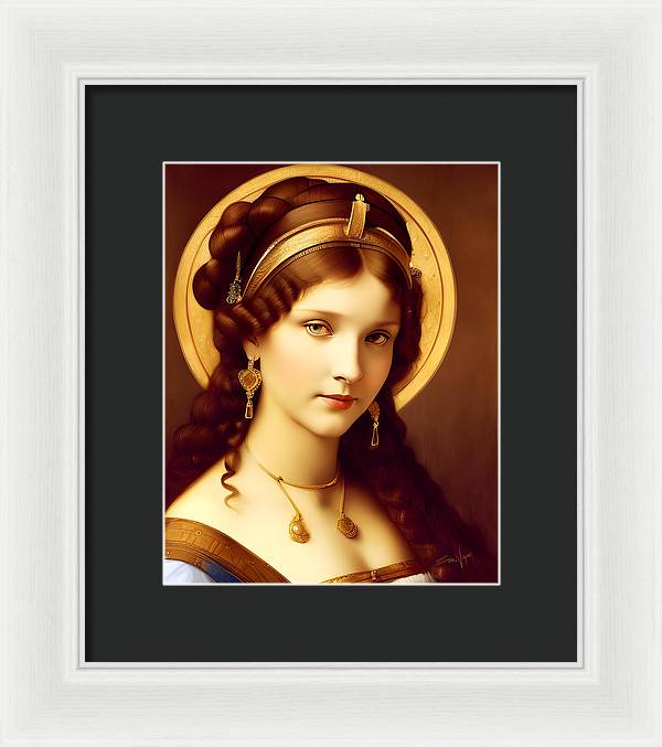 The Light, Renaissance Portrait, Oil on Canvas Portrait, Portrait of Italian Woman, Framed Print, Wall Décor, Wall Art, Artwork, Art Piece