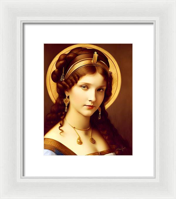 The Light, Renaissance Portrait, Oil on Canvas Portrait, Portrait of Italian Woman, Framed Print, Wall Décor, Wall Art, Artwork, Art Piece