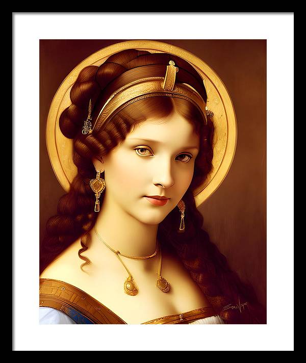 The Light, Renaissance Portrait, Oil on Canvas Portrait, Portrait of Italian Woman, Framed Print, Wall Décor, Wall Art, Artwork, Art Piece