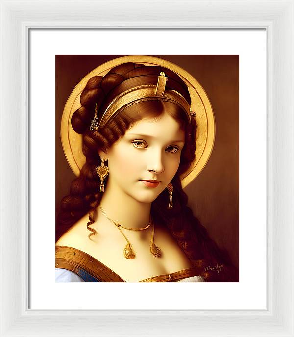 The Light, Renaissance Portrait, Oil on Canvas Portrait, Portrait of Italian Woman, Framed Print, Wall Décor, Wall Art, Artwork, Art Piece