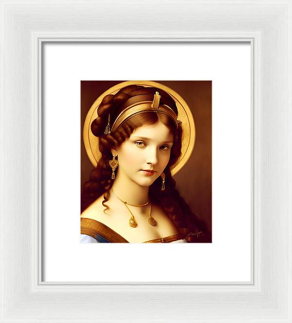 The Light, Renaissance Portrait, Oil on Canvas Portrait, Portrait of Italian Woman, Framed Print, Wall Décor, Wall Art, Artwork, Art Piece