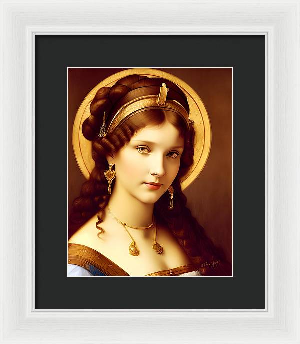 The Light, Renaissance Portrait, Oil on Canvas Portrait, Portrait of Italian Woman, Framed Print, Wall Décor, Wall Art, Artwork, Art Piece