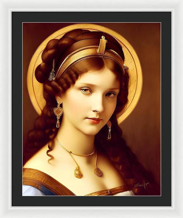 The Light, Renaissance Portrait, Oil on Canvas Portrait, Portrait of Italian Woman, Framed Print, Wall Décor, Wall Art, Artwork, Art Piece