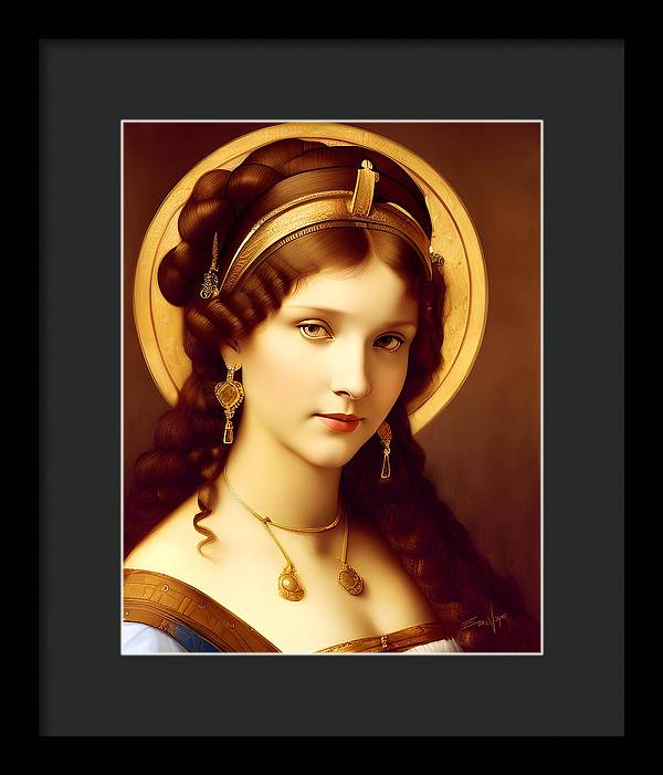 The Light, Renaissance Portrait, Oil on Canvas Portrait, Portrait of Italian Woman, Framed Print, Wall Décor, Wall Art, Artwork, Art Piece