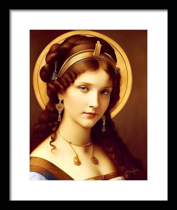 The Light, Renaissance Portrait, Oil on Canvas Portrait, Portrait of Italian Woman, Framed Print, Wall Décor, Wall Art, Artwork, Art Piece