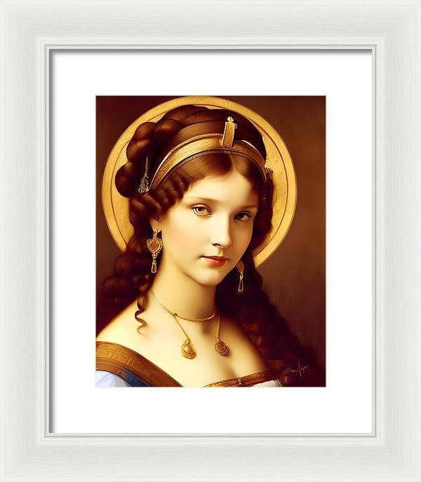 The Light, Renaissance Portrait, Oil on Canvas Portrait, Portrait of Italian Woman, Framed Print, Wall Décor, Wall Art, Artwork, Art Piece