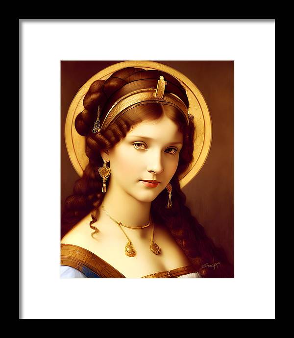 The Light, Renaissance Portrait, Oil on Canvas Portrait, Portrait of Italian Woman, Framed Print, Wall Décor, Wall Art, Artwork, Art Piece