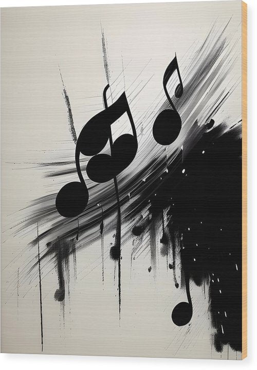 The Movement, Wood Print, Oil on Canvas, Abstract Painting, Black and White Art, Music Artwork, Wall Décor, Wall Art, Abstract Artwork